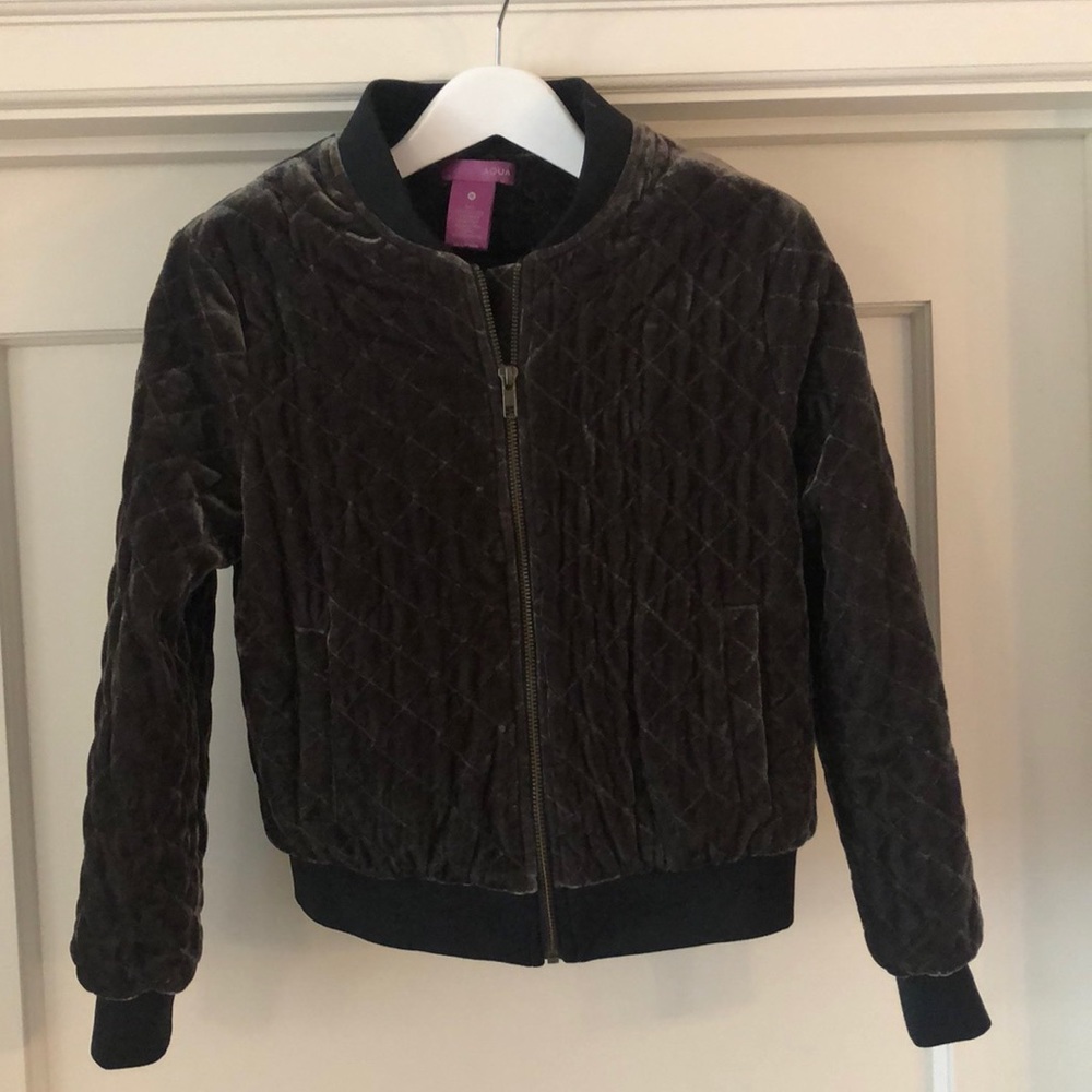 Velvet Quilted Bomber Girls Youth Jacket
